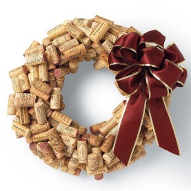 Recycled cork christmas wreath